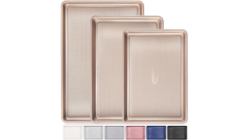 set of three baking sheets