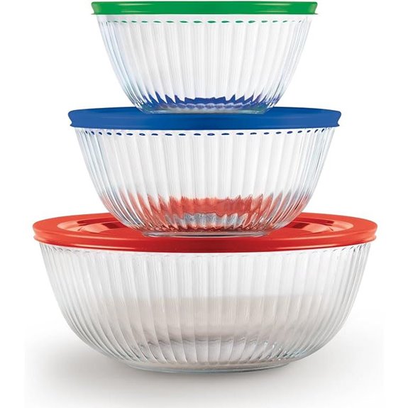 Pyrex 3-Pack Glass Mixing Bowls with Lids