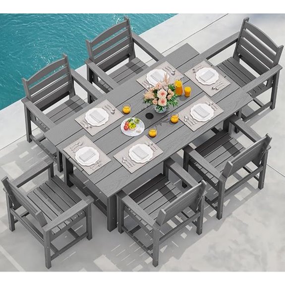 SERWALL 7-Piece Outdoor Dining Table Set