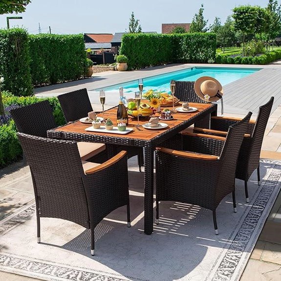 Devoko 7-Piece Patio Dining Set with Cushions