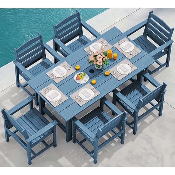 SERWALL 7-Piece Patio Furniture Set with Umbrella Hole