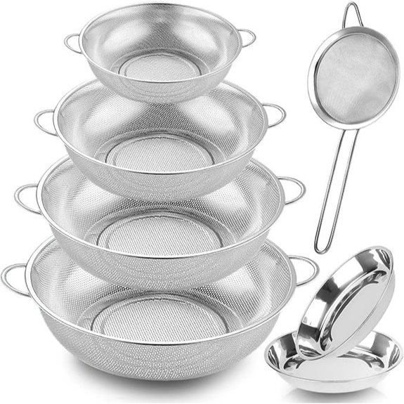 7-Piece Stainless Steel Colander and Strainer Set