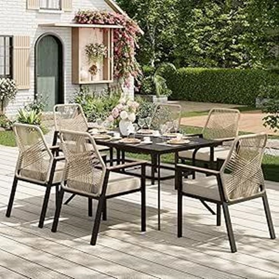 7-Piece Outdoor Wicker Patio Dining Set