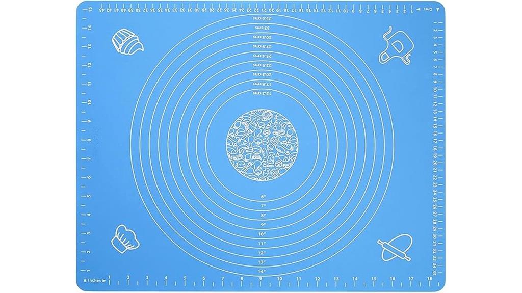 silicone baking mat measurements