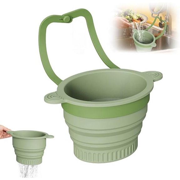 Silicone Faucet Strainer with Hanging Collapsible Drain Basket