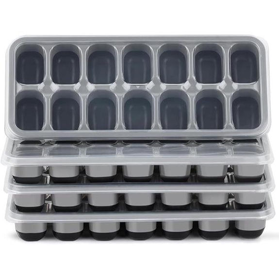 Silicone Ice Cube Trays with Lids 4-Pack