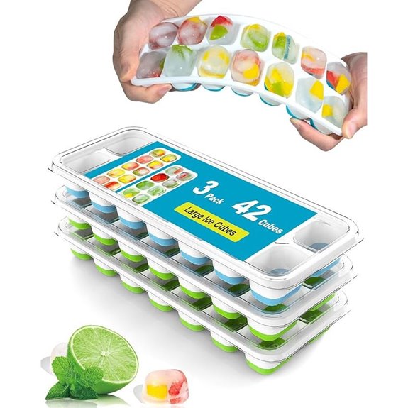 Silicone Ice Cube Trays with Lids (3-Pack)