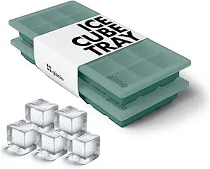 Glacio Silicone Ice Cube Trays with Lids (Set of 2)