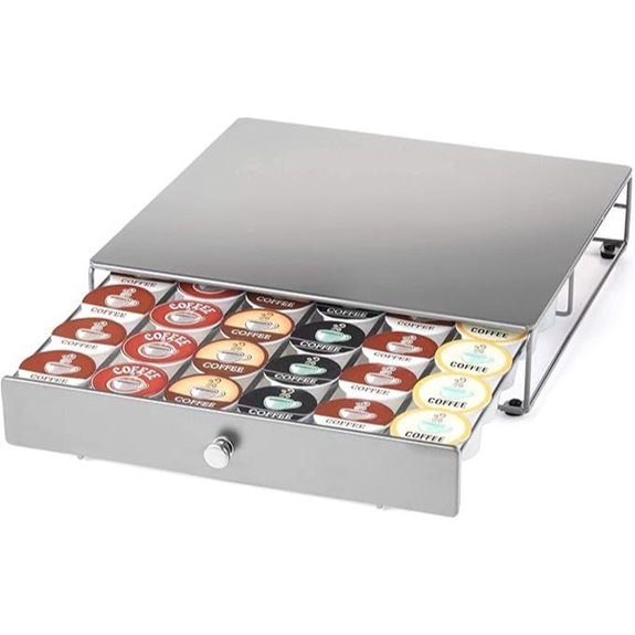 Nifty Coffee Pod Drawer for K-Cups Silver Finish