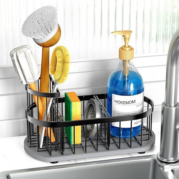 Kitchen Sink Organizer with Sponge & Brush Holders