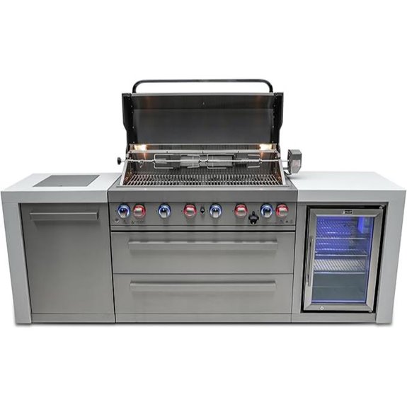 Mont Alpi 6-Burner 44-Inch Outdoor Kitchen Grill Set
