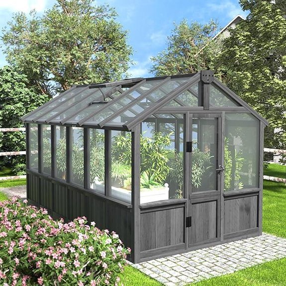 MUPATER 6x12 Walk-in Wooden Greenhouse Kit