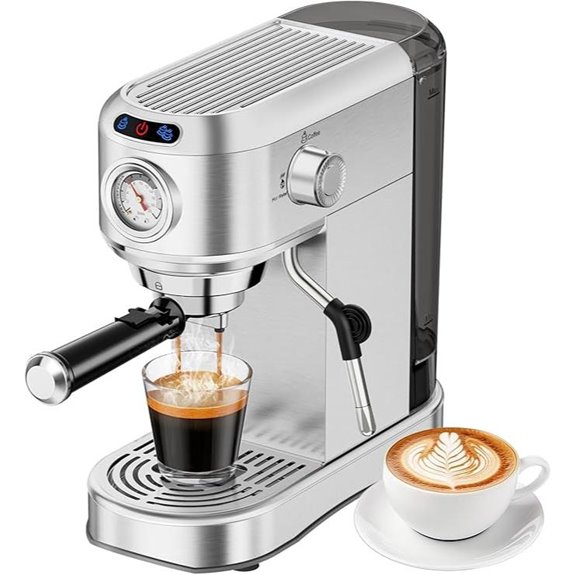 Compact 20 Bar Espresso Machine with Milk Frother