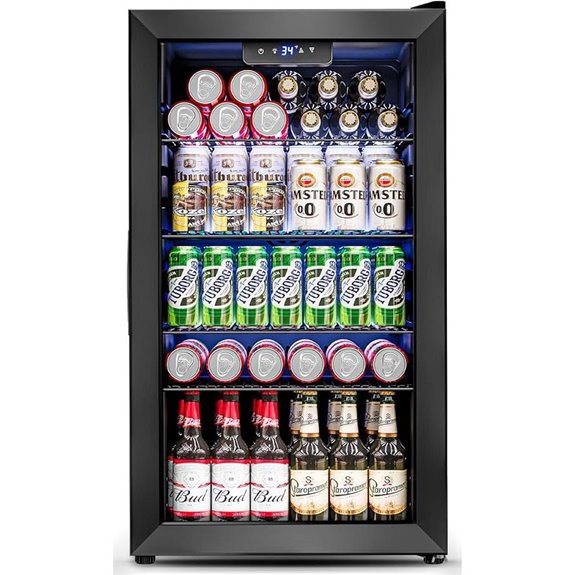 Mini Fridge 3.2 Cu.Ft Glass Door Beverage Cooler