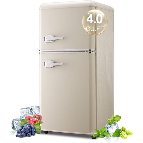 Retro Mini Fridge with Freezer 4.0 Cu Ft