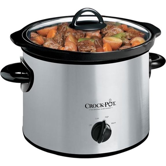Crockpot Manual 3-Quart Slow Cooker Silver
