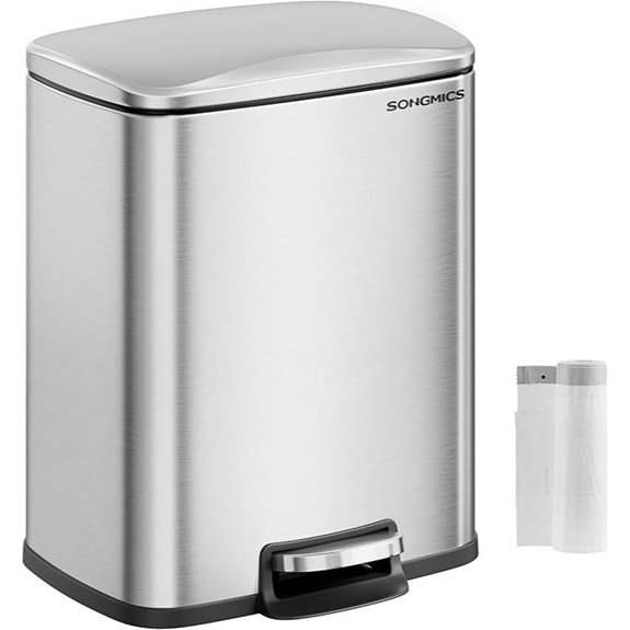 SONGMICS 5.2-Gallon Stainless Steel Trash Can