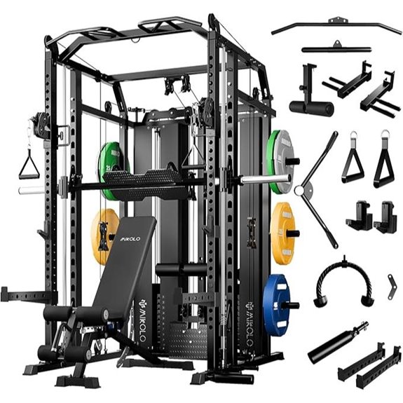 Mikolo Smith Machine with Weight Stack and Attachments