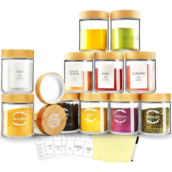 AISIPRIN Spice Jars with Labels 12 Pack