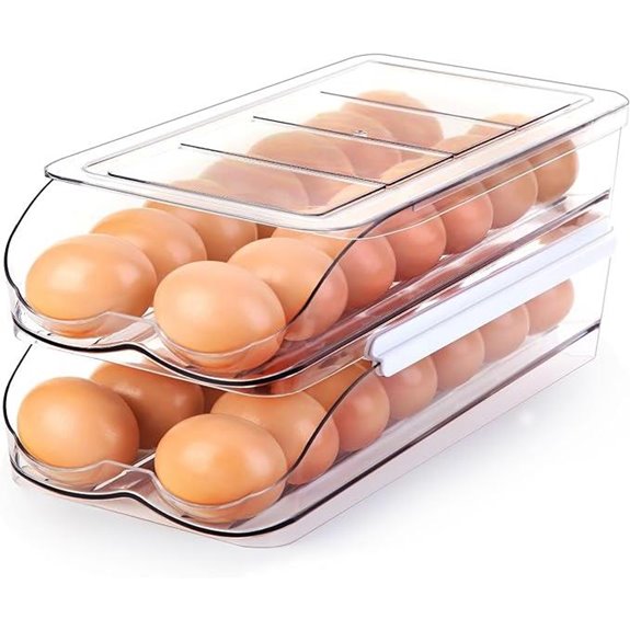 Egg Holder for Fridge 2-Tier Stackable Dispenser