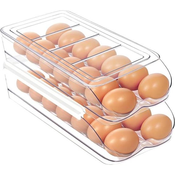 Egg Holder for Fridge Stackable Plastic Dispenser