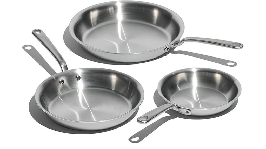 stainless frying pan set