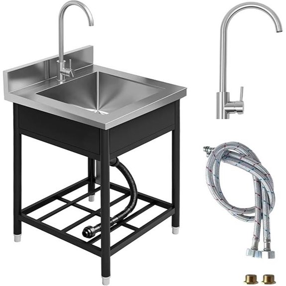 Stainless Steel Utility Sink with Faucet for Laundry