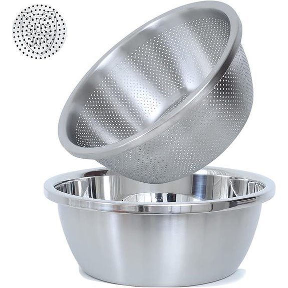 304 Stainless Steel Microporous Colander & Mixing Bowl (2PC)