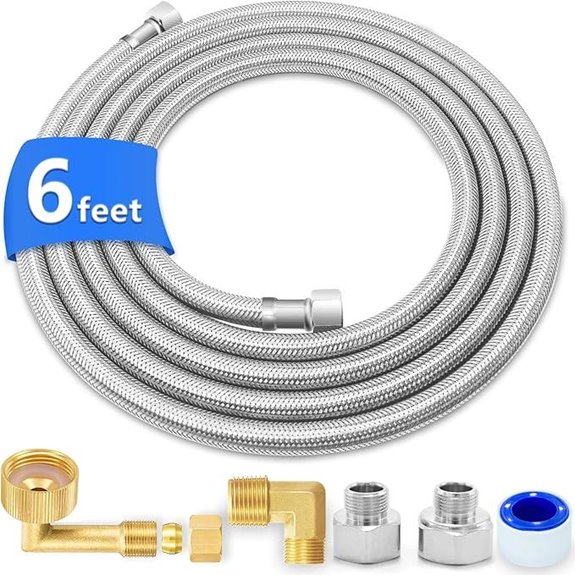 Dishwasher Installation Kit with 6ft Stainless Steel Hose