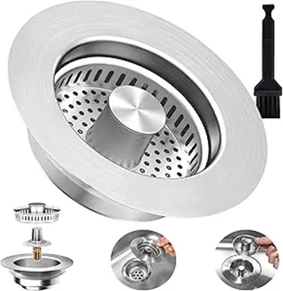 3-in-1 Stainless Steel Sink Drain Strainer