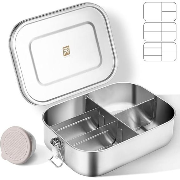 Golden Key 47QZ Stainless Steel Bento Box with 5 Compartments