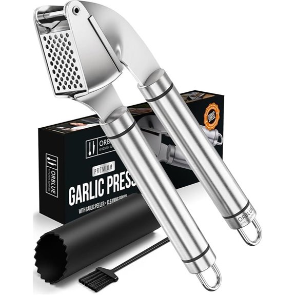 ORBLUE Stainless Steel Garlic Press and Mincer Set