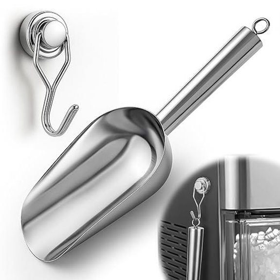 Juome Stainless Steel Ice Scoop with Magnetic Holder