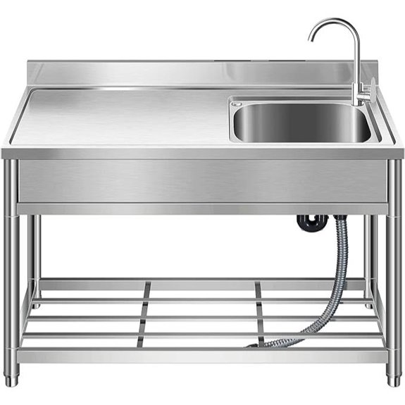Stainless Steel Single Bowl Kitchen Sink Set with Faucet