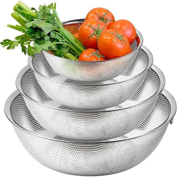 Stainless Steel Micro-Perforated Colander Set of 4