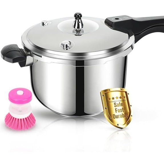 Stainless Steel 6.3 Qt Pressure Cooker with Safety Features