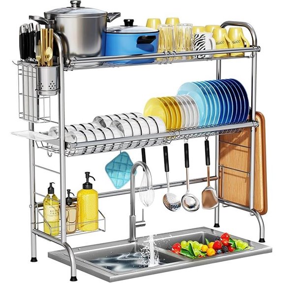 HOWDIA Stainless Steel Over-the-Sink Dish Drying Rack