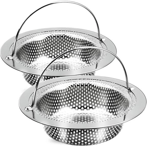 2 Pack Stainless Steel Kitchen Sink Drain Strainers