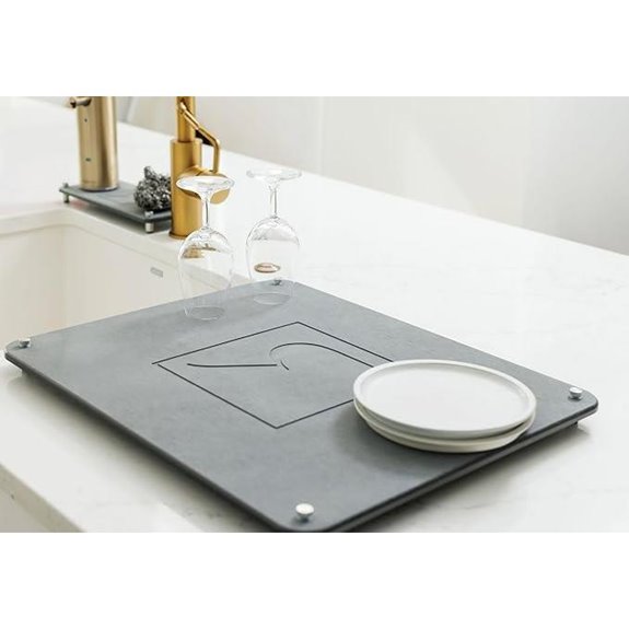 Large Stone Dish Drying Mat with Sink Caddy