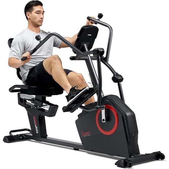 Sunny Health & Fitness Recumbent Elliptical with Arm Exercisers