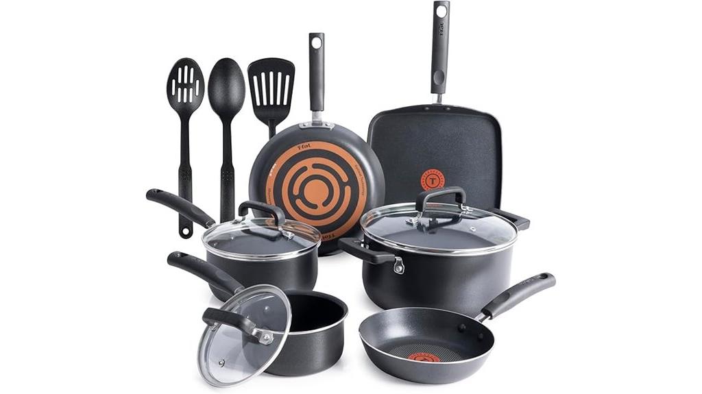 t fal 12 piece nonstick cookware
