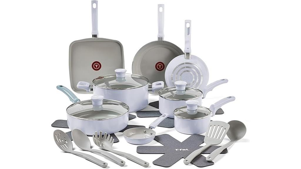 t fal 20 piece nonstick set