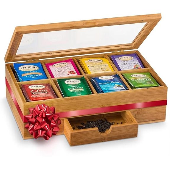 Tea Bag Organizer with Drawer and Acrylic Window