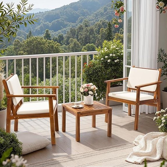 Flamaker 3-Piece Acacia Patio Furniture Set