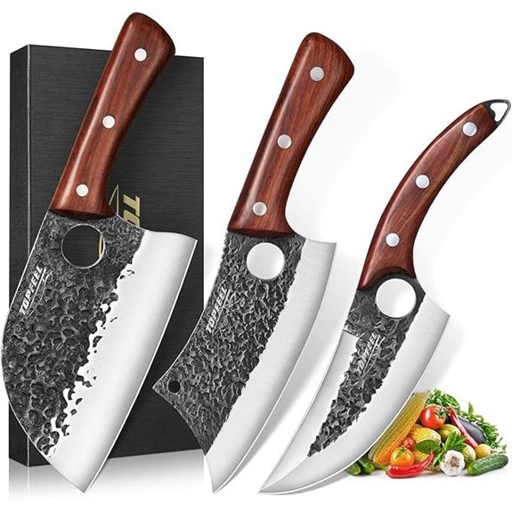 3PCS Butcher Knife Set for Home & Camping