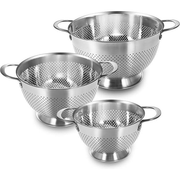 Stainless Steel Colander Set of 3 with Handles