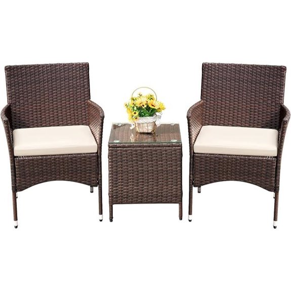 Devoko 3-Piece Patio Wicker Furniture Set