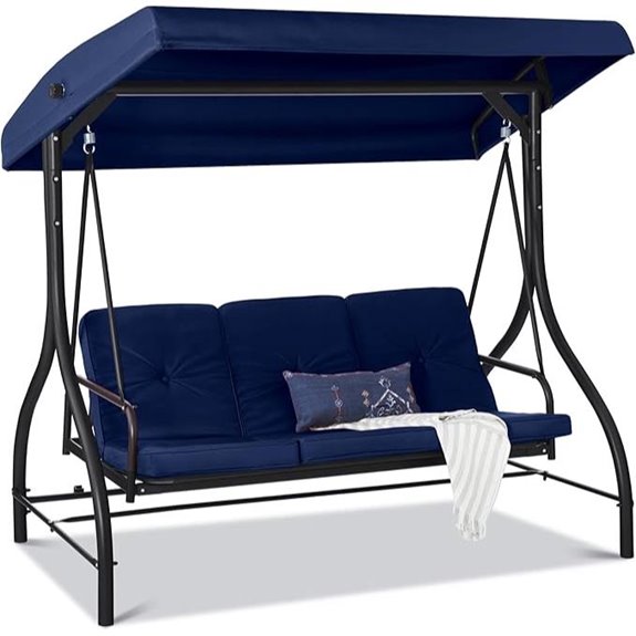 Best Choice 3-Seat Convertible Canopy Swing Glider