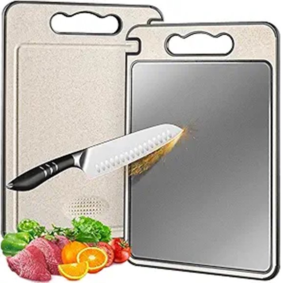 Titanium Double-Sided Cutting Board with Juicer Groove