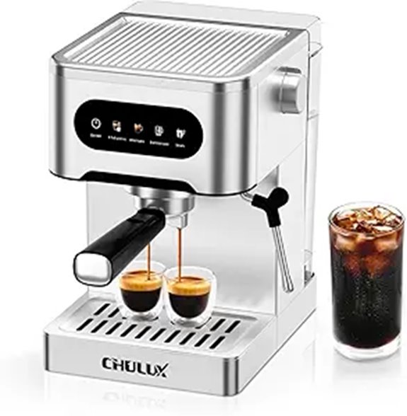 CHULUX Touchscreen Espresso Machine with Steam Wand